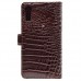 Кожаный чехол клатч для Sony Xperia XZs GSMIN Crocodile Texture LC (Коричневый)