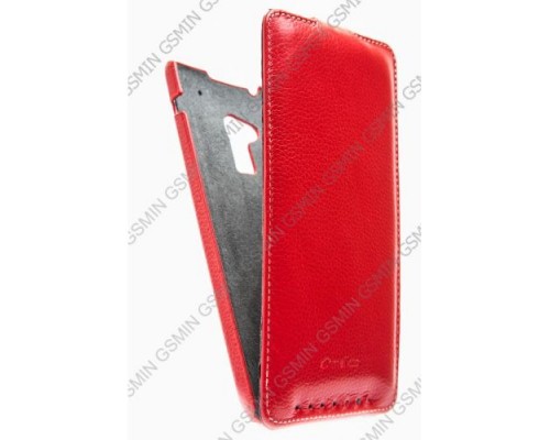 Кожаный чехол для HTC One Max / T6 Melkco Premium Leather Case - Jacka Type (Red LC)