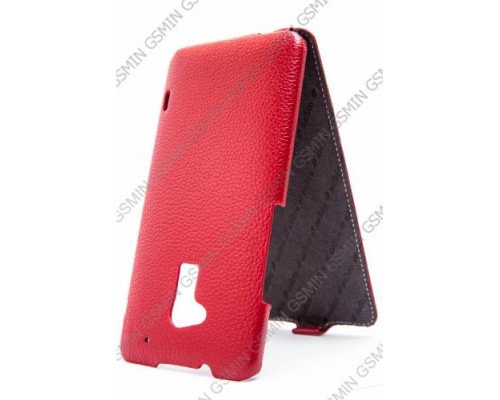 Кожаный чехол для HTC One Max / T6 Melkco Premium Leather Case - Jacka Type (Red LC)