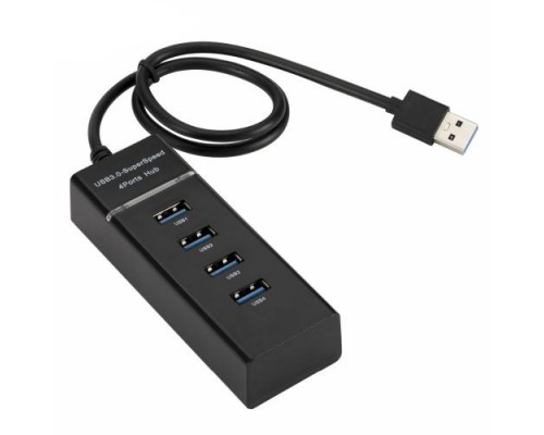 USB-концентратор (разветвитель HUB) на 4 порта USB 3.0 с LED-подсветкой (Черный)