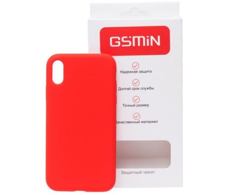 Силиконовый чехол GSMIN Soft-touch для Apple iPhone X/XS (Красный)