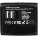 Переходник для розетки GSMIN Travel Adapter HHT525 с кейсом (Черный)