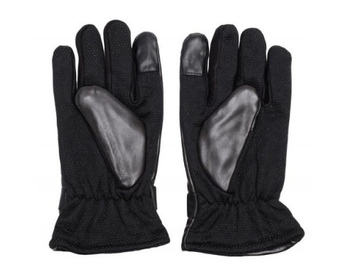 Кожаные мужские перчатки для сенсорных экранов Gsmin Leather Gloves (Черный)