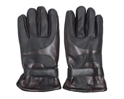 Кожаные мужские перчатки для сенсорных экранов Gsmin Leather Gloves (Черный)