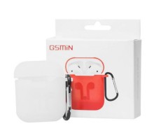 Силиконовый чехол-кейс 3 в 1 GSMIN для Apple AirPods (Белый)