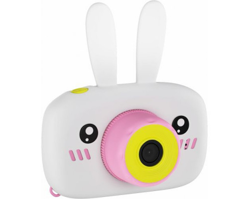 Детская цифровая камера GSMIN Fun Camera Rabbit со встроенной памятью и играми (Бело-розовый)