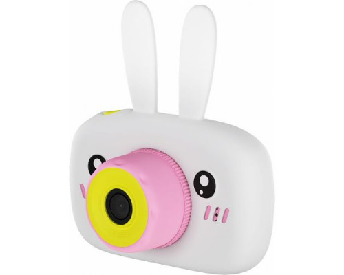 Детская цифровая камера GSMIN Fun Camera Rabbit со встроенной памятью и играми (Бело-розовый)