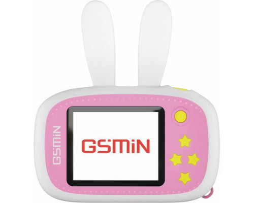 Детская цифровая камера GSMIN Fun Camera Rabbit со встроенной памятью и играми (Бело-розовый)