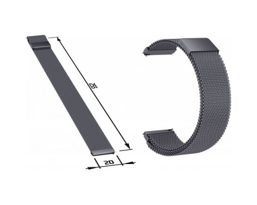 Ремешок металлический GSMIN Milanese Loop 20 для Withings Steel HR (Черный)