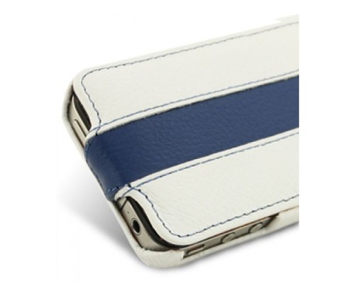 Кожаный чехол для Apple iPhone 4/4S Melkco Leather Case - Jacka Type Limited Edition (White/Blue LC)