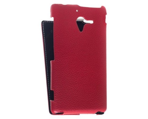 Кожаный чехол для Sony Xperia ZL / L35h Melkco Leather Case - Limited Edition Jacka Type (Red/White LC)