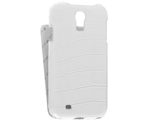 Кожаный чехол для Samsung Galaxy S4 (i9500) Melkco Premium Leather Case - Jacka Type (Crocodile Print Pattern - White)