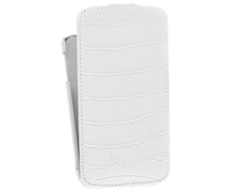 Кожаный чехол для Samsung Galaxy S4 (i9500) Melkco Premium Leather Case - Jacka Type (Crocodile Print Pattern - White)