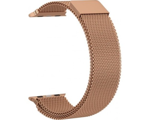 Ремешок металлический GSMIN Milanese Loop для Apple Watch 42/44mm (Розовое золото)