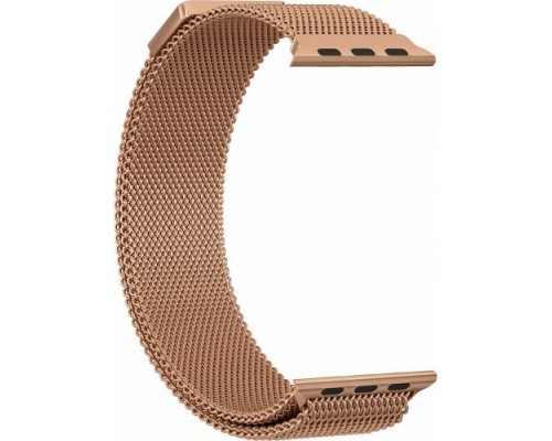 Ремешок металлический GSMIN Milanese Loop для Apple Watch 42/44mm (Розовое золото)