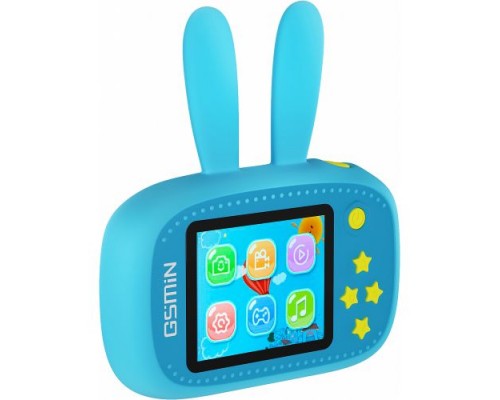 Детская цифровая камера GSMIN Fun Camera Rabbit со встроенной памятью и играми (Голубой)