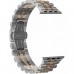 Ремешок металлический GSMIN Elegy для Apple Watch 42/44mm (Серебро-розовое золото)