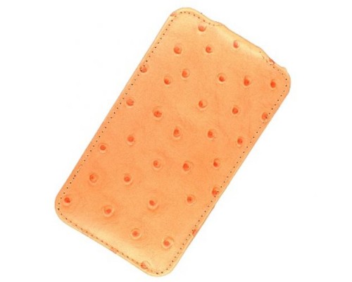 Кожаный чехол для Apple iPhone 3G/3Gs Melkco Leather Case - Jacka Type (Ostrich Print Pattern - Orange)