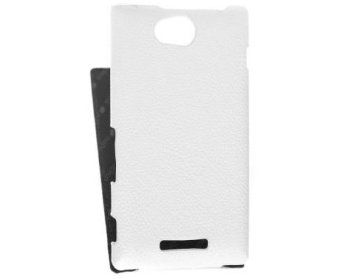 Кожаный чехол для Sony Xperia C / S39h / CN3 Melkco Premium Leather Case - Jacka Type (White LC)