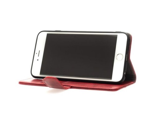 Кожаный чехол-книжка GSMIN Series Ktry для Xiaomi Mi Note 10 Lite с магнитной застежкой (Красный)