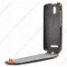 Кожаный чехол для HTC Desire 500 Dual Sim Melkco Premium Leather Case - Special Edition Jacka Type (Black/Orange LC)