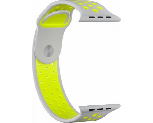 Ремешок силиконовый GSMIN Sport Edition для Apple Watch 38/40mm (Серо-зеленый)