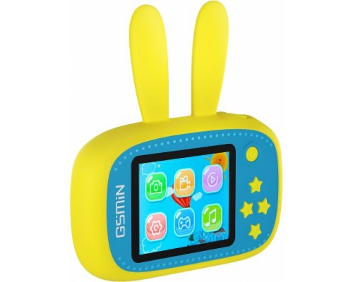 Детская цифровая камера GSMIN Fun Camera Rabbit со встроенной памятью и играми (Желтый)