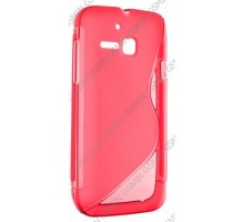 Чехол силиконовый для Alcatel One Touch M'Pop / 5020D S-Line TPU (Красный)