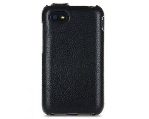 Кожаный чехол для BlackBerry Q5 Melkco Premium Leather Case - Special Edition Jacka Type (Black/Orange LC)