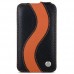 Кожаный чехол для BlackBerry Q5 Melkco Premium Leather Case - Special Edition Jacka Type (Black/Orange LC)