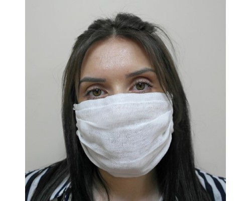 Многоразовая защитная маска из медицинской 4-х слойной марли