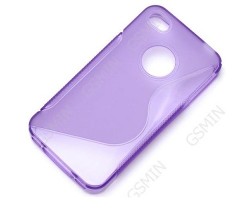 Чехол силиконовый для Apple iPhone 4/4S S-Line TPU (Фиолетовый)