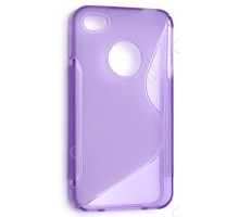 Чехол силиконовый для Apple iPhone 4/4S S-Line TPU (Фиолетовый)