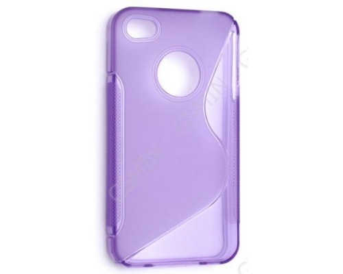 Чехол силиконовый для Apple iPhone 4/4S S-Line TPU (Фиолетовый)