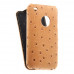 Кожаный чехол для Apple iPhone 3G/3Gs Melkco Leather Case - Jacka Type (Ostrich Print Pattern - Khaki)