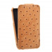 Кожаный чехол для Apple iPhone 3G/3Gs Melkco Leather Case - Jacka Type (Ostrich Print Pattern - Khaki)