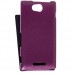 Кожаный чехол для Sony Xperia C / S39h / CN3 Melkco Premium Leather Case - Jacka Type (Purple LC)