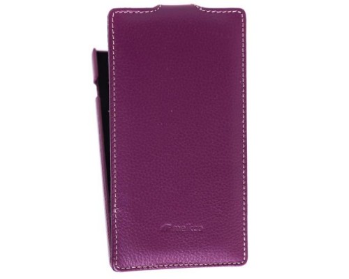 Кожаный чехол для Sony Xperia C / S39h / CN3 Melkco Premium Leather Case - Jacka Type (Purple LC)