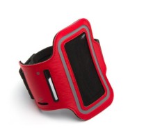 Спортивный чехол на руку для телефона размером не более 125х67 мм (Красный)