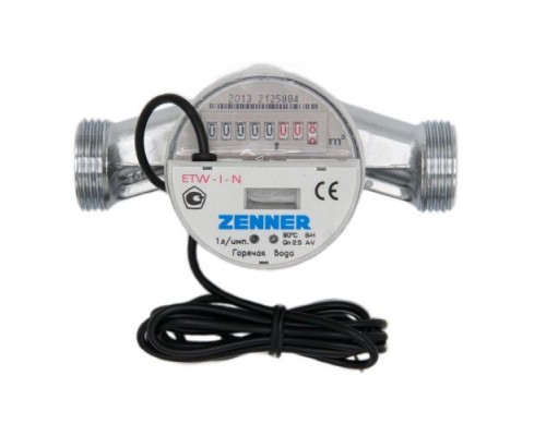 Счетчик воды горячей ZENNER ETW-I-N 2.5-130-3/4 1 л/имп