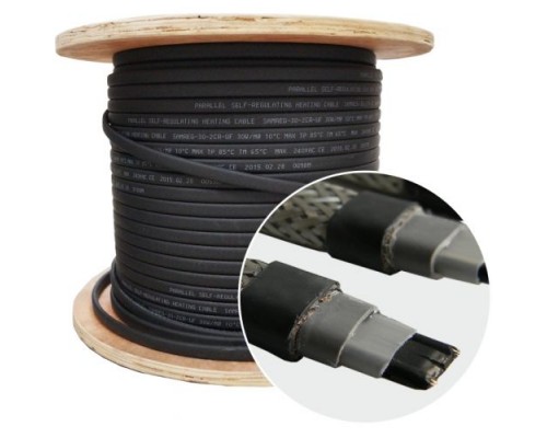 Саморегулирующийся кабель SRG 30-2CR-UV 30Вт с UF-защитой для обогрева кровли и труб