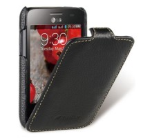 Кожаный чехол для LG Optimus L3 II Dual / E435 Melkco Premium Leather Case - Jacka Type (Black LC)