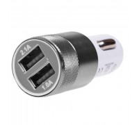 Автомобильное зарядное устройство с 2 USB портами (1000/2100 mA) Серебряный