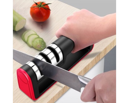 Точилка HRS Sharpen для кухонных ножей трехэтапная (Черный)