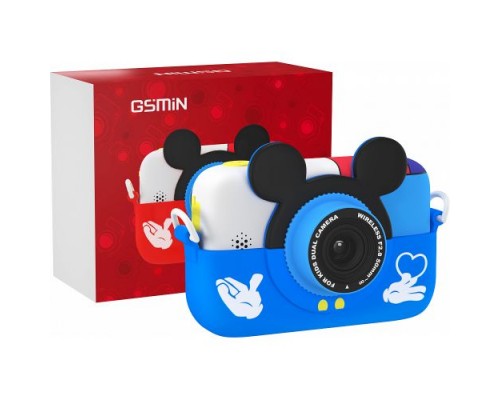 Детский цифровой фотоаппарат GSMIN Fun Camera Memory с играми (Синий)