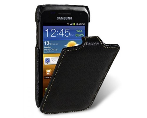 Кожаный чехол для Samsung Galaxy W (i8150) Melkco Premium Leather Case - Jacka Type (Black LC)