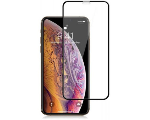 Противоударное защитное стекло для Apple iPhone XS Max GSMIN Thin Frame на весь экран (Черный)