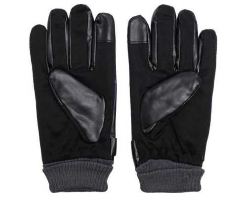 Кожаные мужские перчатки с подкладкой для сенсорных экранов Gsmin Leather Gloves 2 (Черный)