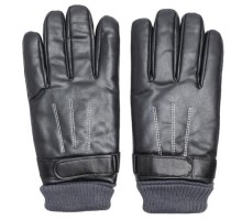 Кожаные мужские перчатки с подкладкой для сенсорных экранов Gsmin Leather Gloves 2 (Черный)