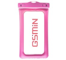 Чехол GSMIN Air Waterproof водонепроницаемый для мобильных телефонов с воздуховыми краями (160х80мм) (Розовый)